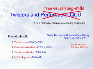 Twistors and Perturbative QCD