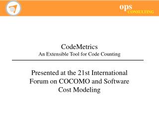 CodeMetrics An Extensible Tool for Code Counting