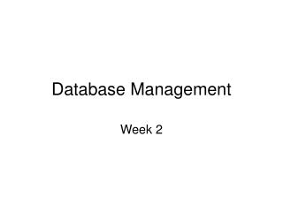 Database Management