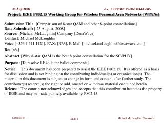 Project: IEEE P802.15 Working Group for Wireless Personal Area Networks (WPANs)