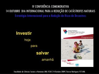 IV CONFERÊNCIA COMEMORATIVA