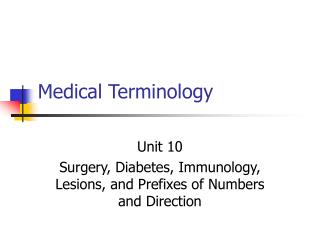 Medical Terminology