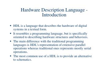 Ppt - Hardware Description Language - Introduction Powerpoint 