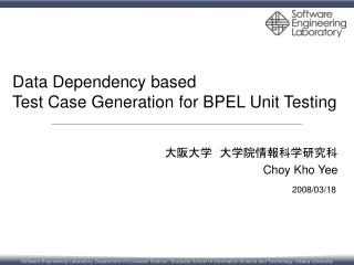 Data Dependency based Test Case Generation for BPEL Unit Testing