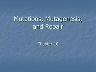 Mutations, Mutagenesis, and Repair