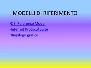 MODELLI DI RIFERIMENTO