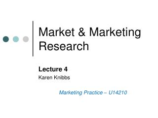 Market &amp; Marketing Research