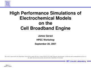 High Performance Simulations of Electrochemical Models on the Cell Broadband Engine