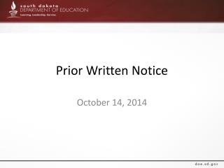 Prior Written Notice