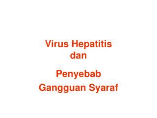 Virus Hepatitis dan