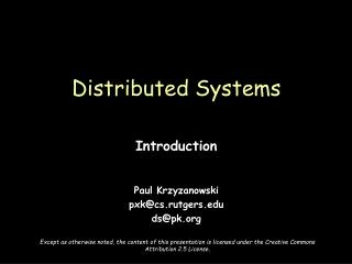 Distributed Systems