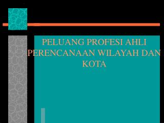 PELUANG PROFESI AHLI PERENCANAAN WILAYAH DAN KOTA