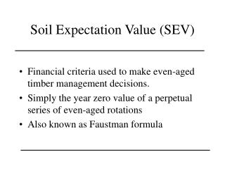 Soil Expectation Value (SEV)