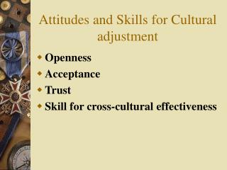 Attitudes and Skills for Cultural adjustment