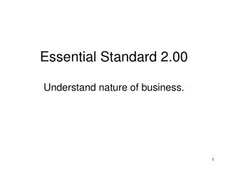 Essential Standard 2.00