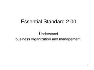 Essential Standard 2.00