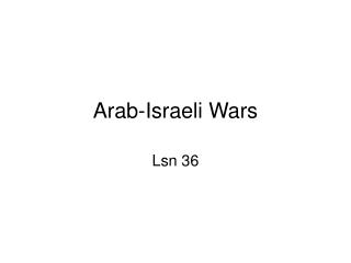 Arab-Israeli Wars