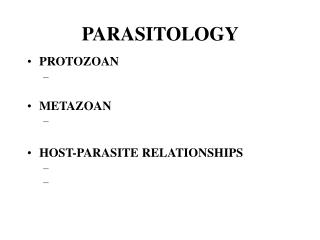 PARASITOLOGY