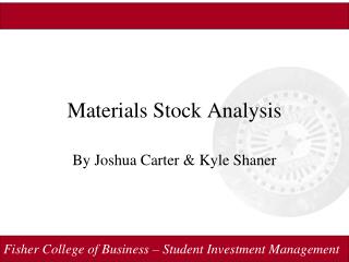 Materials Stock Analysis