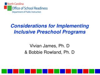 Considerations for Implementing Inclusive Preschool Programs