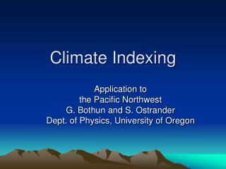 Climate Indexing