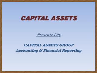 CAPITAL ASSETS