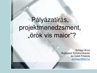 Pályázatírás, projektmenedzsment, „örök vis maior”?