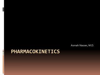 Pharmacokinetics