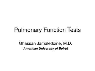 Pulmonary Function Tests