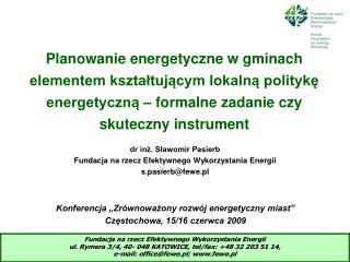 Planowanie energetyczne w gminach elementem kształtującym lokalną politykę