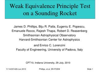 Weak Equivalence Principle Test on a Sounding Rocket