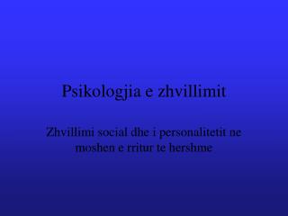 Psikologjia e zhvillimit