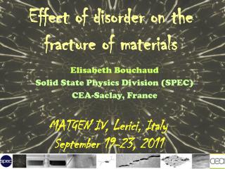 Effect of disorder on the fracture of materials