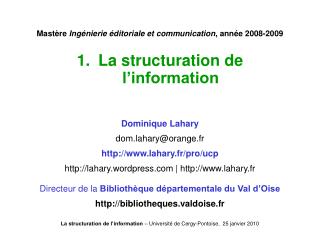 Mastère Ingénierie éditoriale et communication , année 2008-2009