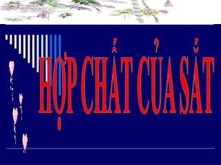 HỢP CHẤT CỦA SẮT