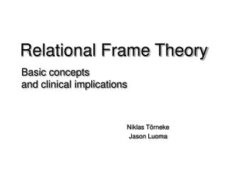 Relational Frame Theory