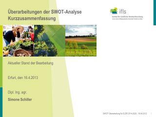 Überarbeitungen der SWOT-Analyse Kurzzusammenfassung