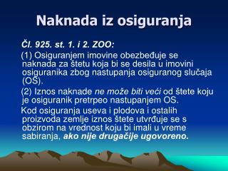 Naknada i z osiguranja