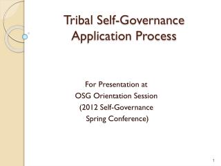 Tribal Self-Governance Application Process