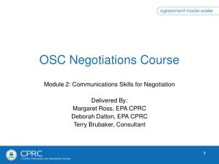 OSC Negotiations Course