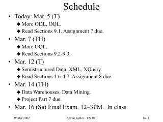 Schedule