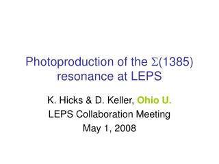 Photoproduction of the S (1385) resonance at LEPS