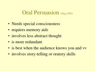 Oral Persuasion (Ong.1982)