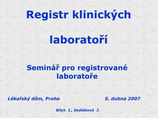 Registr klinických laboratoří