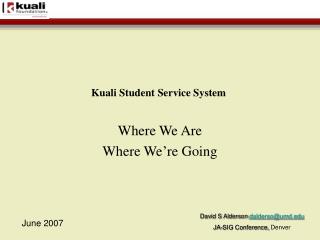 Kuali Student Service System