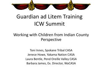 Guardian ad Litem Training ICW Summit