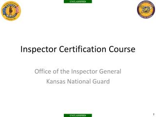 Inspector Certification Course