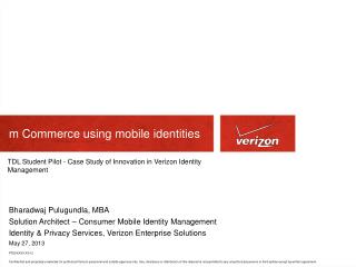 m Commerce using mobile identities