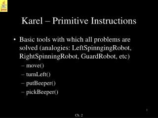 Karel – Primitive Instructions