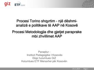 Procesi Torino shqyrtim - një dëshmi-analizë e politikave të AAP në Kosovë